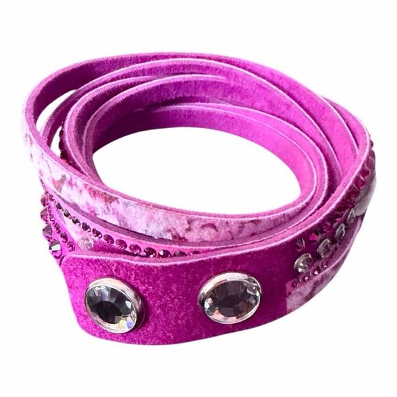 Swarovski Slake Hot Pink Pulse Wrap Bracelet NWT - Picture 3 of 5